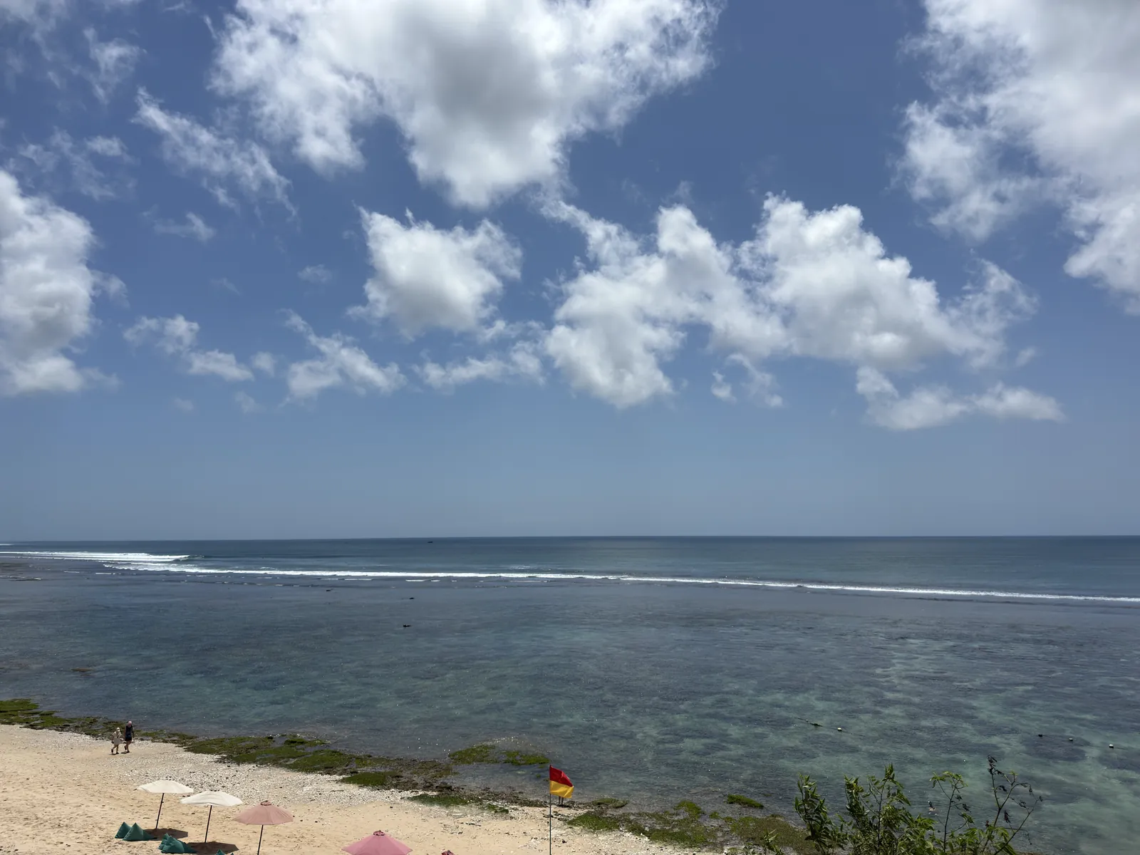 Reef and calm water off the beach at Bingin