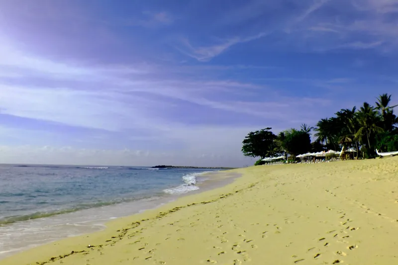 The sandy beach at Nusa Dua